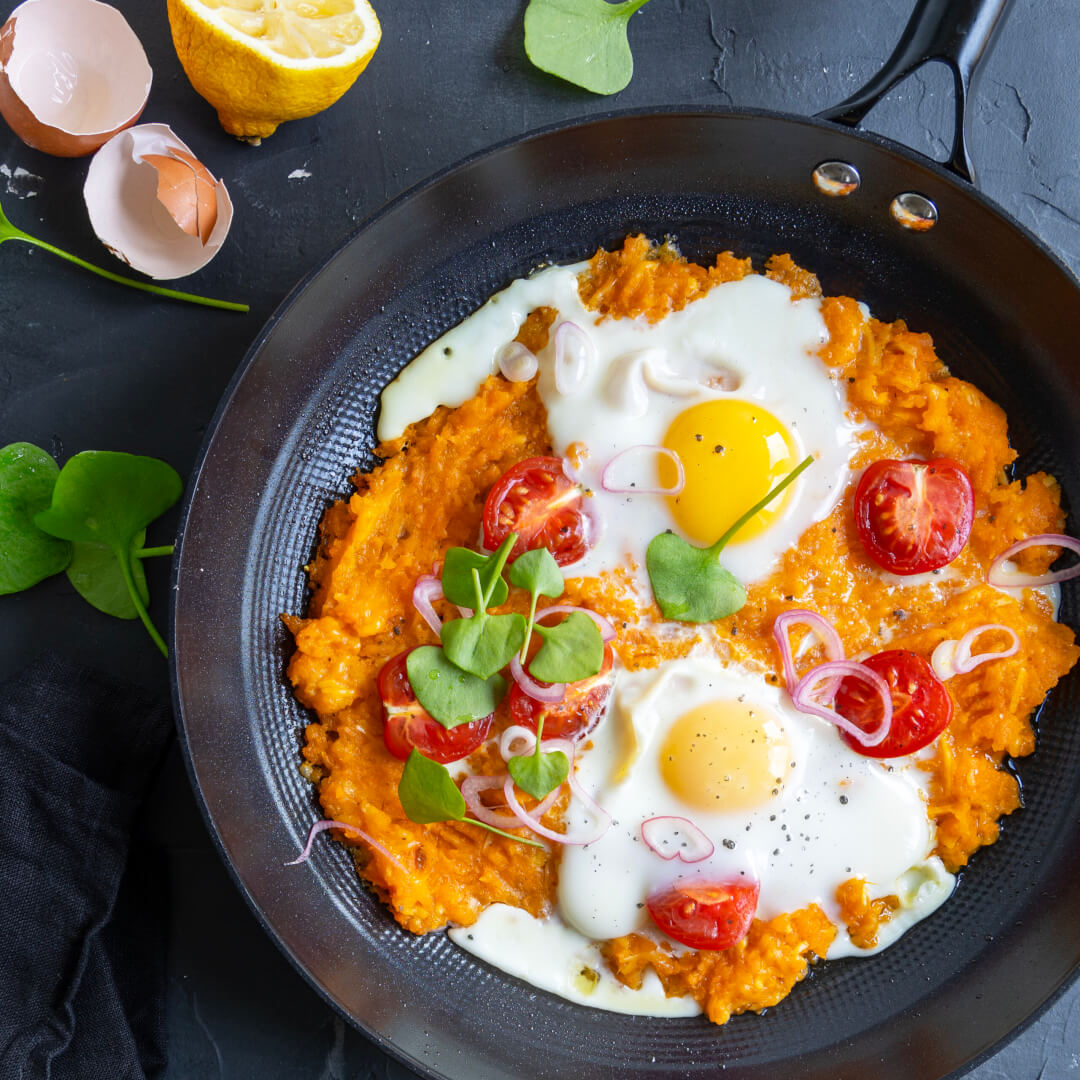 Shakshuka met zoete aardappelen